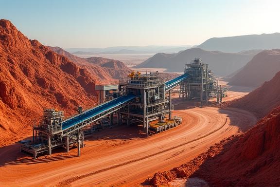 Iron ore processing plant with AI setpoints maximizing throughput and alumina extraction